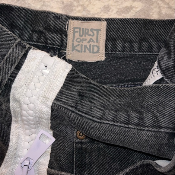 Furst Of A Kind Denim Shorts Dark Grey/black Side Zippers Shorts - Picture 3 of 8